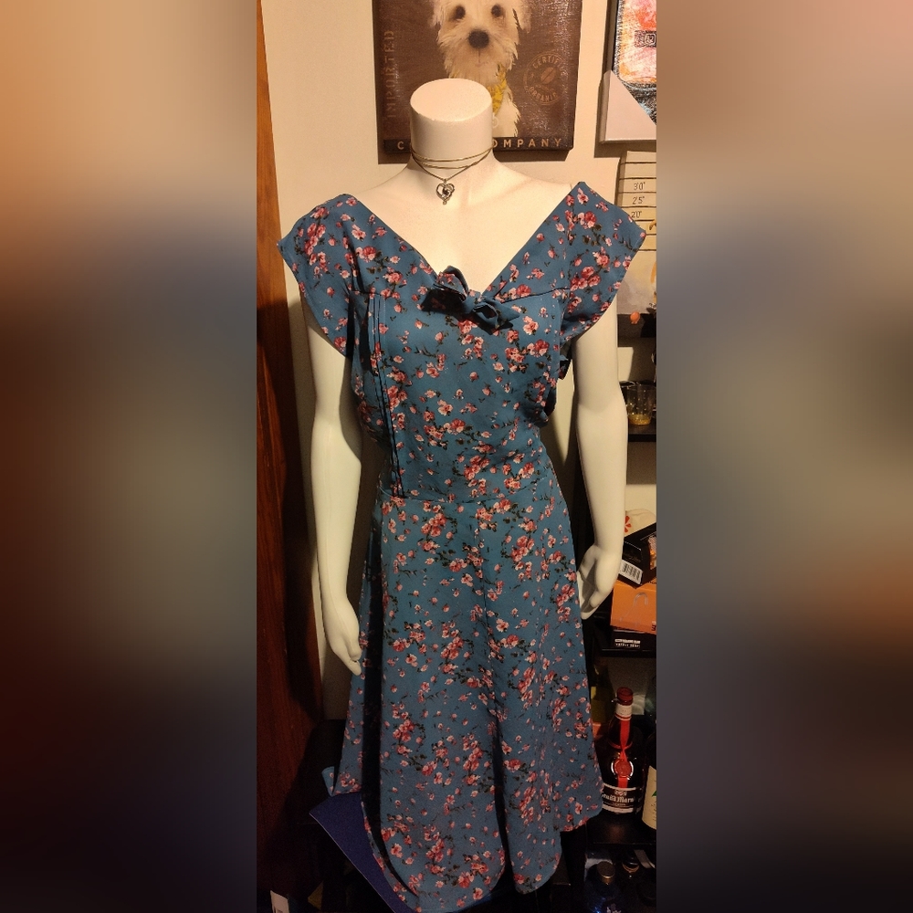 1x/2x Unique Vintage Fit & Flare Pin Up/ Rockabilly Dress